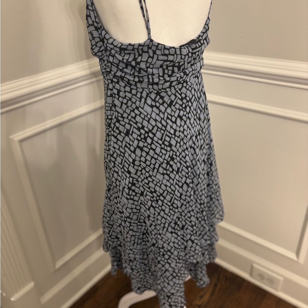 Chic Asymmetrical Black and blue midi Dress - Picture 7 of 10